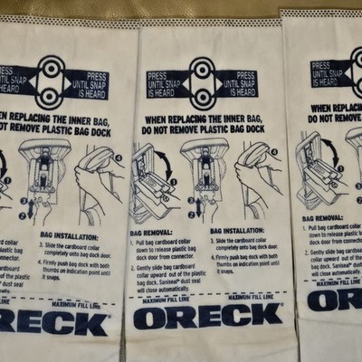 Oreck XL Type CC Vacuum Cleaner Bags, Set of 3 CCPK8OH Part # P76135-01 
