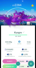 Shiny Shadow Kyogre Purified Tokyo Go Fest Background - Trade 20k/1M Dust