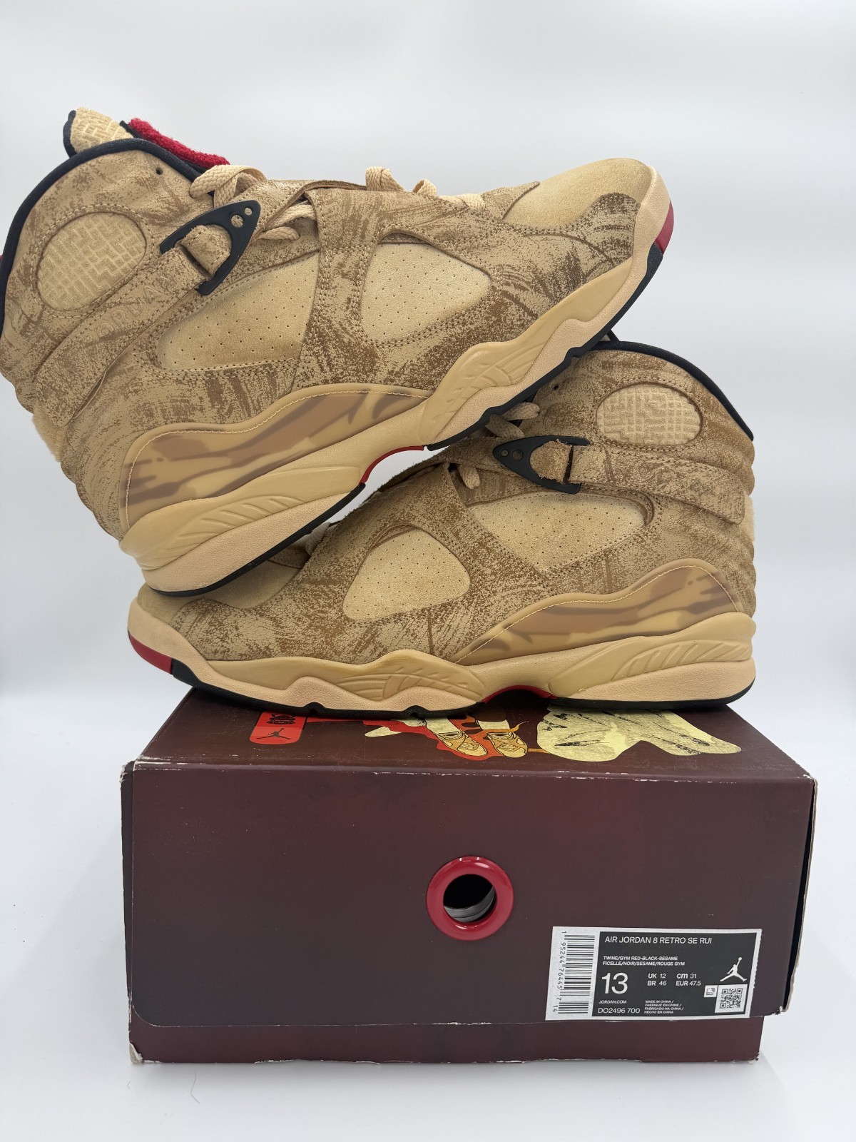 Nike Air Jordan 8 Retro SE Rui Hachimura Black Samurai DO2496-700-13 Men's USED