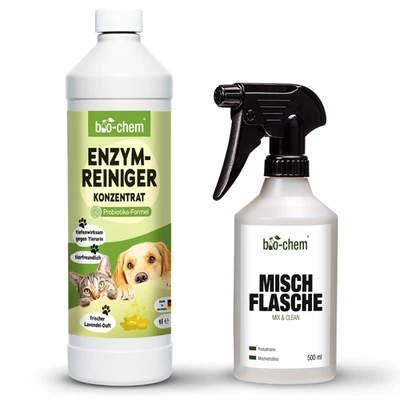 BIO-CHEM CLEANTEC GMBH bio-chem Enzymreiniger 1 L + Sprüflasche Geruchsentferner Katzen & Hundeurin