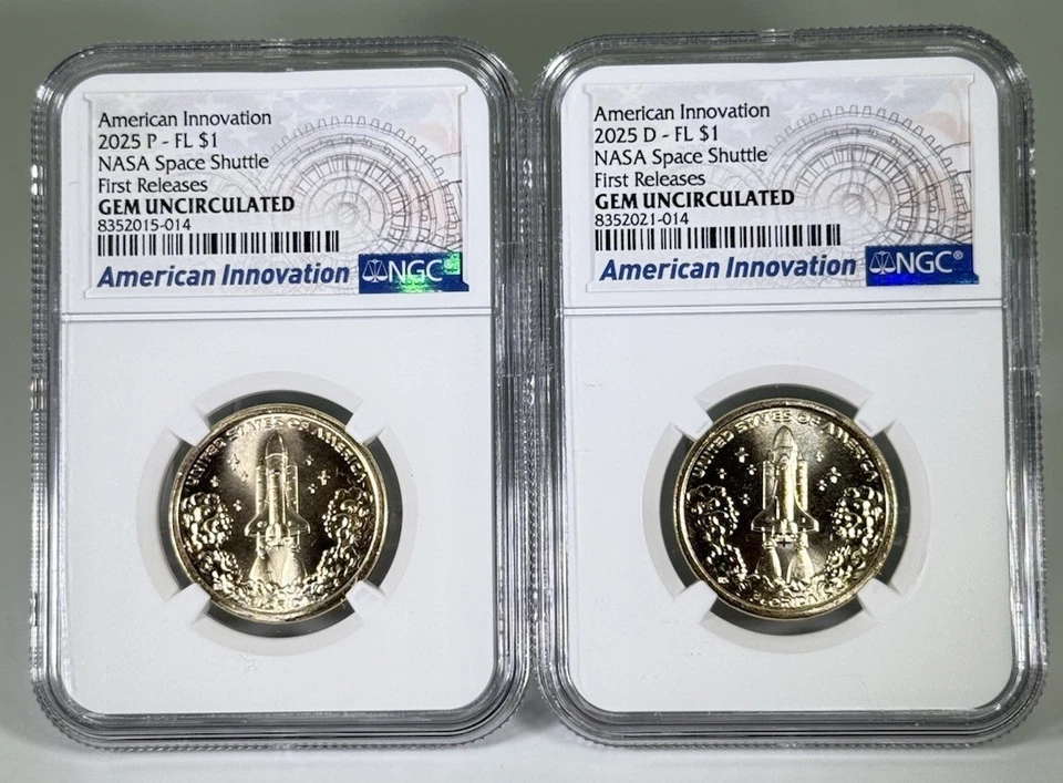 2025 $1 P D FLORIDA TRANSBORDADOR ESPACIAL NGC GEMA SIN CIRCULAR JUEGO DE DÓLARES INNOVACIÓN AMERICANA Foto 3 de 4