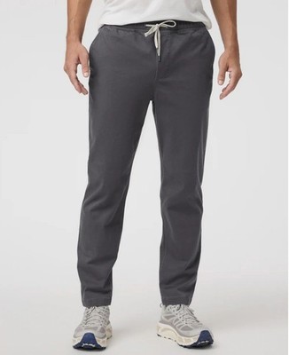 Vuori Fletcher Elastic Waist Pant Athletic Slim Fit 30'' Dark Pewter Men Size M