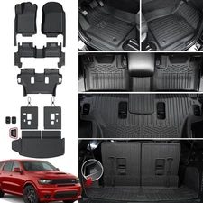 Floor Mats Cargo Mat Set for 2016-2024 2025 Dodge Durango 6 Seats Car Mat Acc...