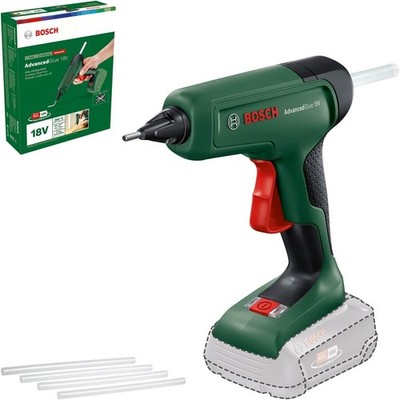 Bosch Akku-Klebepistole AdvancedGlue 18V (ohne Akku; 18V System; 4x Klebestifte