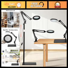 15X Magnifying Glass with Light  Stand - Real Glass Lens, Adjustable Brightness