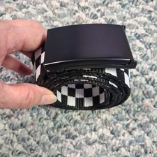 Buckle Down One Size Checkered Black White Punk Skater Adjustable Made In USA