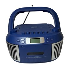 Vivitar Retro Boombox Bluetooth/CD/Cassette/AM FM Radio/Headphone Jack Blue