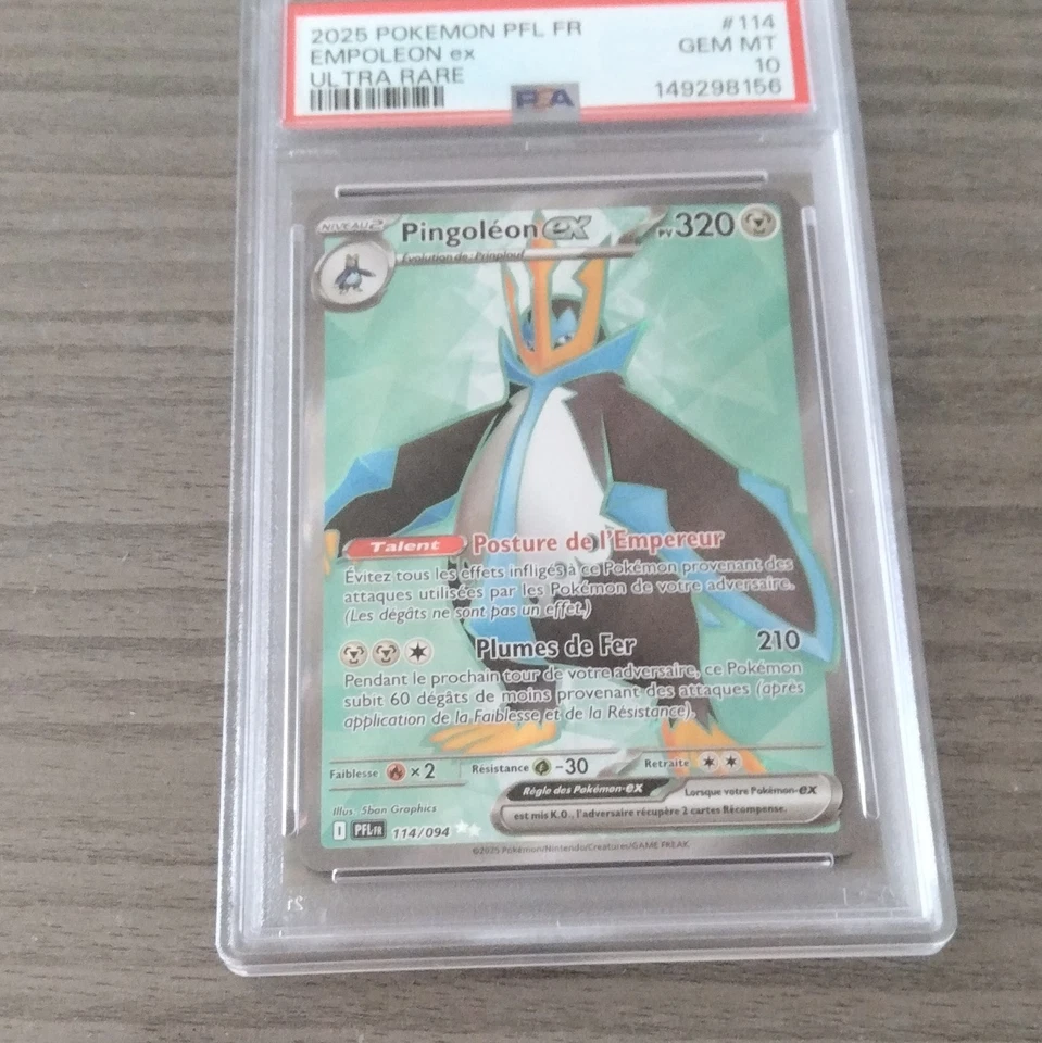 Pokémon JCC Pingoléon ex Ultra Rare 114/094 FR 2025 PSA 10 GEM MT - Photo 2/4