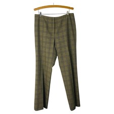 Vintage Tan black burgundy plaid straight leg trouser preppy pants 14