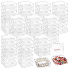 120 Pcs Clear Plastic Bead Storage Containers - 3x3x1" Small Storage Boxes