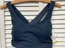 NWT Old Navy sz M Active Medium Support Go Dry Sports Bra, navy blue