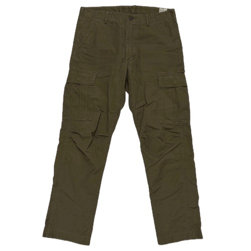 Orslow, orslow Vintage Fit Ripstop Fatigue Cargo Pants Olive Military 6 Pocket Hemmed