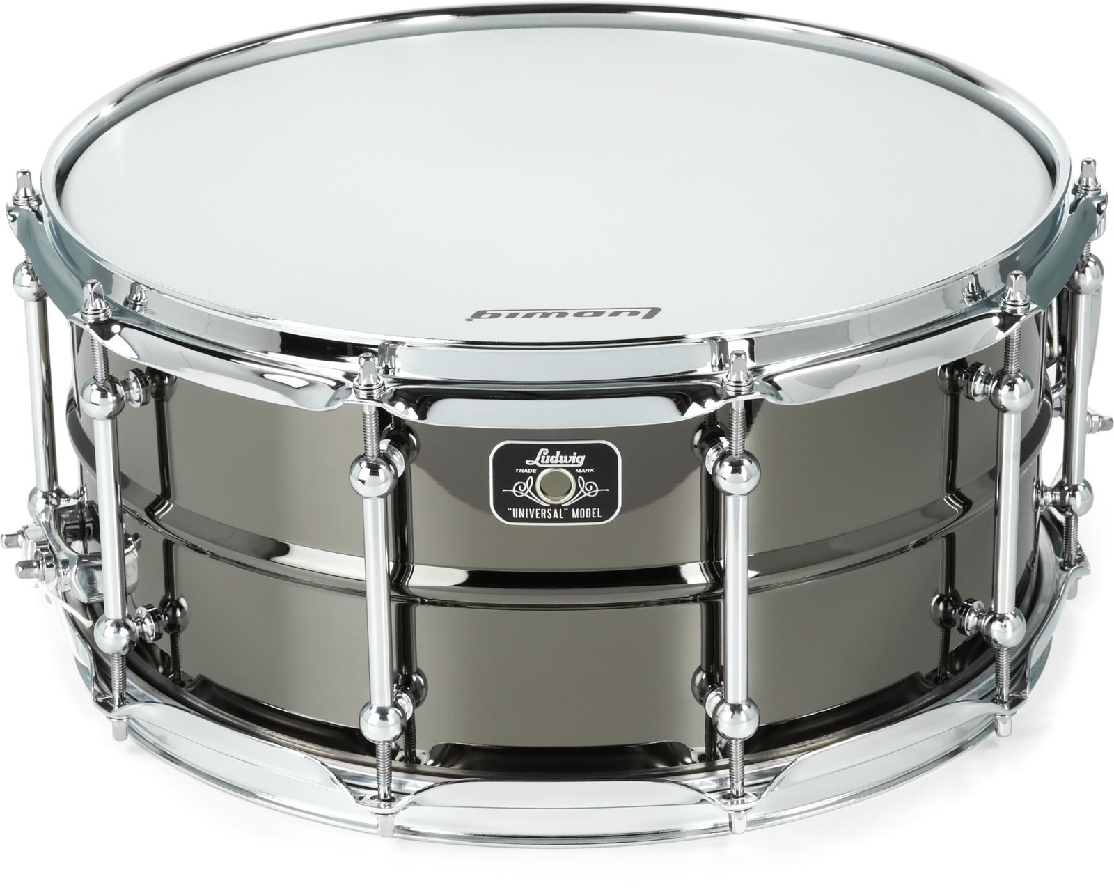 Ludwig Universal Black Brass Snare Drum - 6.5 inches x 14 inches - Polished