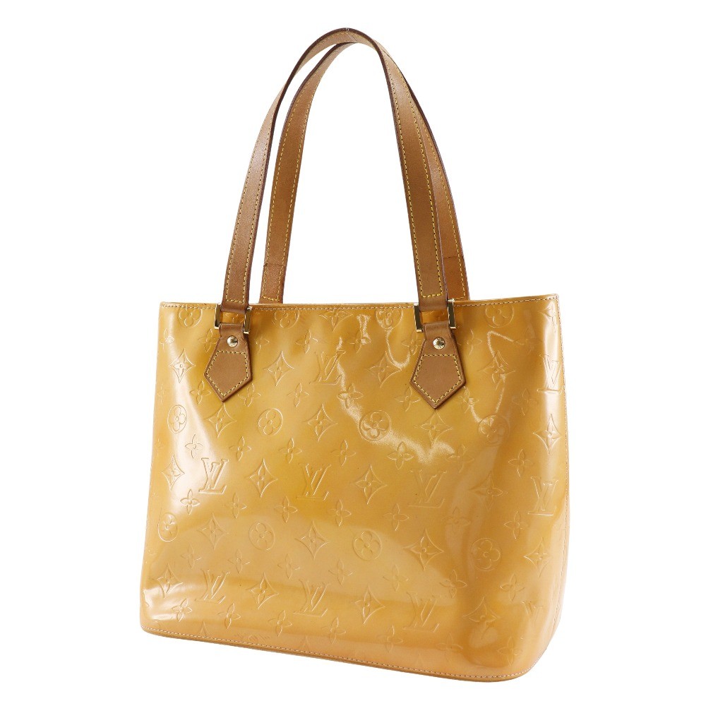 LOUIS VUITTON Houston Tote Bag M91054 Rose yellow Monogram Vernis