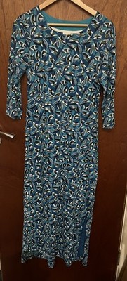 Weird Fish size 12 long turquoise dress with bee print 