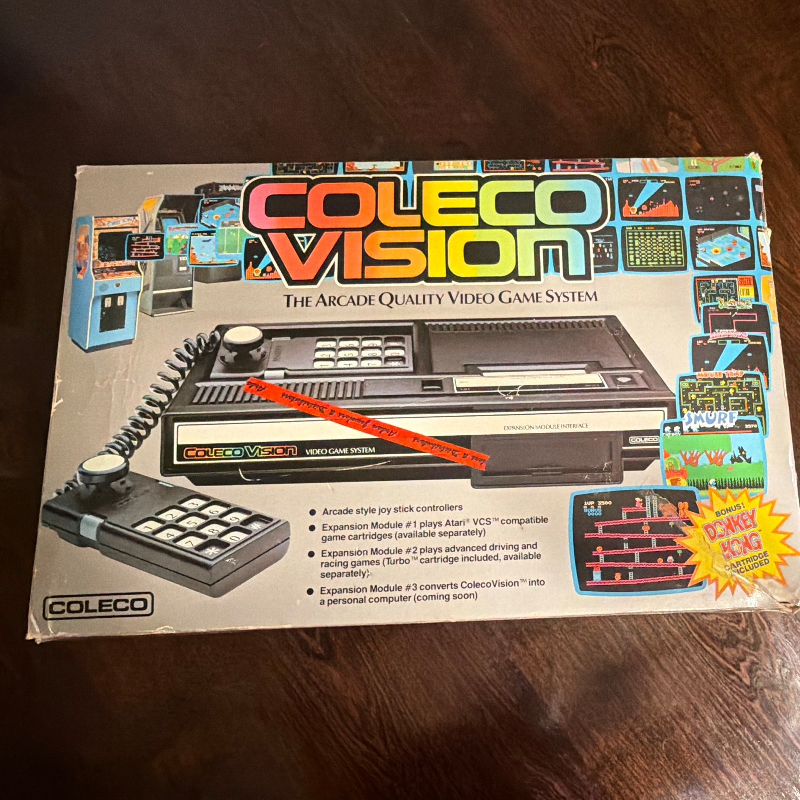 Coleco ColecoVision Console w/ 2 Controllers, Expansion Module #1, with ...