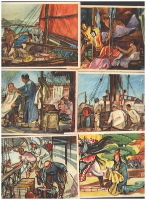 6 x Sanella-Bilder, Sammelwerk China-Tibet-Japan