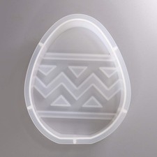 Silikonform Osterei mit Zickzack Muster Aufsteller Ostern Deko ca. 10 cm