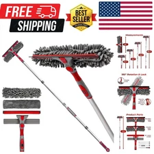 Squeegee Window Cleaner Tool 2-in-1 Window Squeegee for Window Cleaning, 60” ...