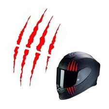 Motorcycle Helmet Stickers, Cool DIY Monster Claw Scratched Stickers, 1 Set Red