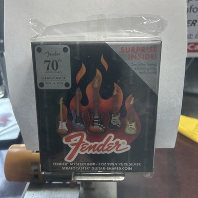 2024 Pamp Fender Stratocaster 70th Anniversary Mystery Box 1 oz Silver Coin