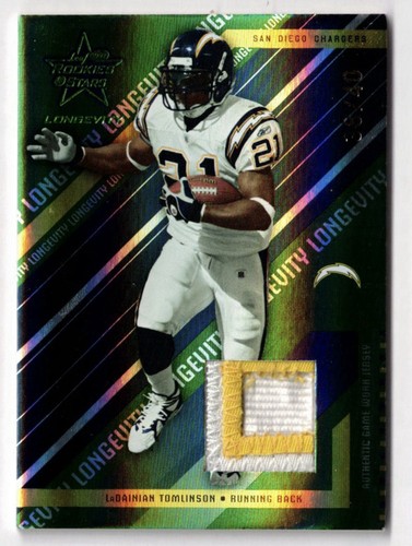 2004 Rookies Stars LaDainian Tomlinson 75 Longevity Emerald Game Worn Jersey /40