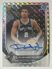 Dylan Harper 2025-26 Bowman #BCA-DH Chrome Auto Geometric Refractor RC Spurs KG