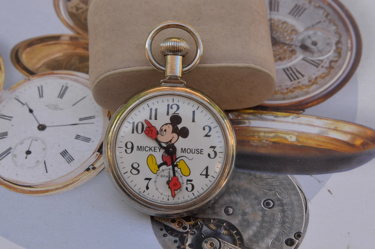 Mickey Mouse Pocket Watch Bradley In Antique Pocket Watches for
