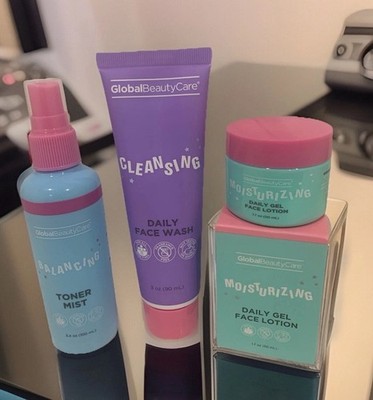 Global Beauty Care Face Wash, Toner Mist & Face Lotion 3 Piece Set.