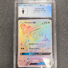 Virizion GX Secret Rare Full Art Holo SM Lost Thunder 217/214 EN CGC 9
