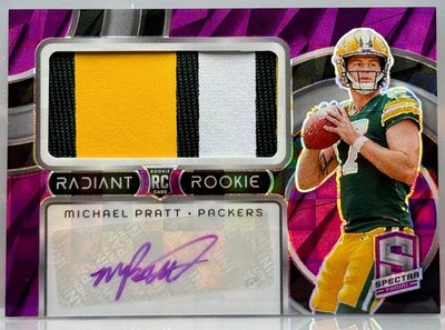 Michael Pratt 2024 Spectra Radiant Rookie #RRP-MPT Purple Neon #'d /30 Packers
