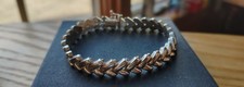 Vintage Sterling Silver Bracelet Leaf Heart L...