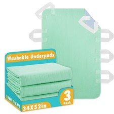 Bunlitent Incontinence Washable Bed Pads with 8 Sturdy Handles, 34   5