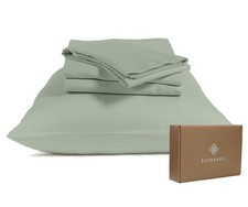 100 Organic Cotton Sheets, 300 Thread Count 4-Piece GOTS Certified Bed Sheet...