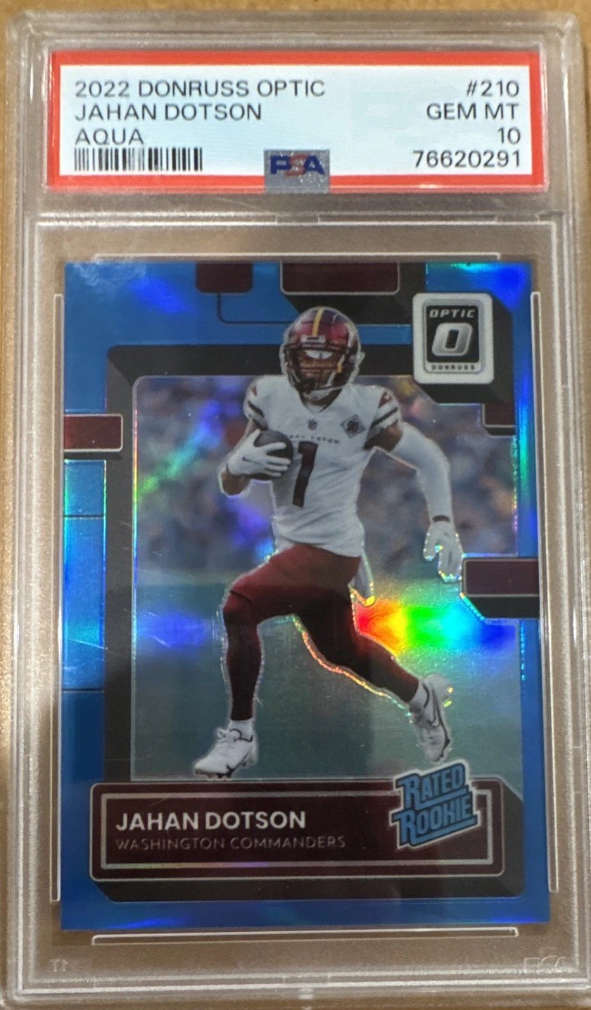 2022 Panini Donruss Optic - Rated Rookie Jahan Dotson #210 Aqua Prizm /299 (RC)
