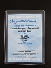 Wei-En Lin Base Variation Auto  Redemption 2026 Bowman Chrome 1st Athletics
