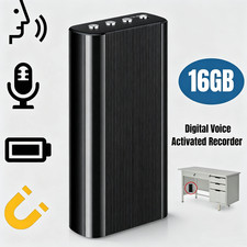240 Hr Digital Voice Activated Recorder 16GB Mini Audio Magnetic MP3 Player