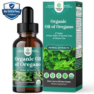 Aceite Orégano Orgánico 60% Carvacrol Gotas + Aceite Oliva Virgen Extra, 1 oz