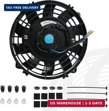 7" inch Universal Slim Fan Push Pull Electric Radiator Cooling 12V Mount Kit Bla