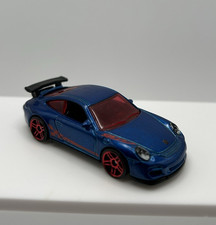 2011 Hot Wheels New Models #36 Porsche 911 GT3 RS 997 Dark Blue w/Red PR5.  10