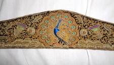 Vintage Velvet Peacock Belt Zardozi Metallic Hand Embroidery 30" Waist