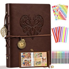 Photo Album 4x6 160 Photos, Leather Scrapbook Album with 60 Writable Pages