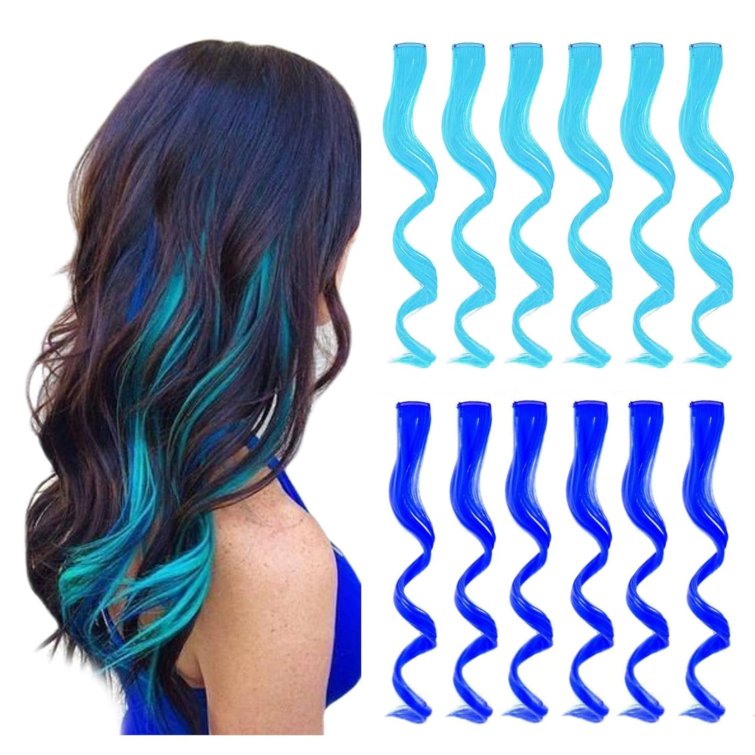 Ed Clip In Hair Extensions 12 Pieces For Women Kids Girls, 1