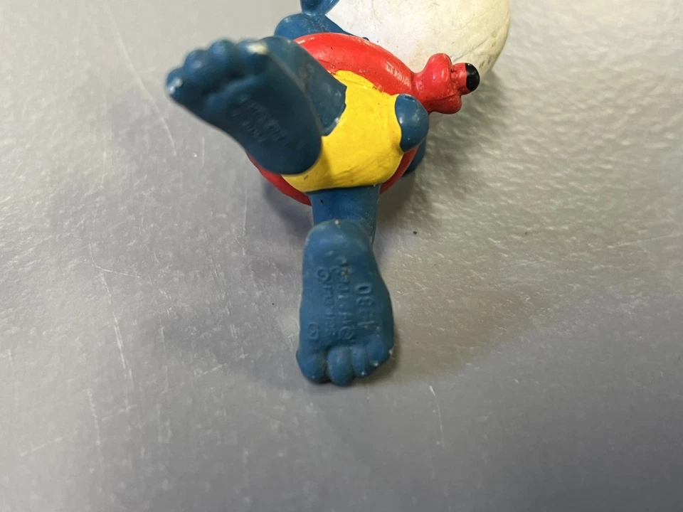 Pitufos 20025 Nadador Pitufo Natación Rojo Tubo Interior Encendedor Azul Figura PVC 1980 Foto 4 de 4