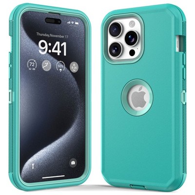Teal Green For iPhone 15 15 Pro Max 15 Pro 15 Plus Rugged Case Shockproof Cover