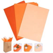 30 Sheets 20"x 30" Orange Tissue Paper Bulk Orange Gift Wrapping Tissue Paper...