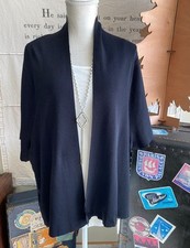 Truth Style Black Knit Open Front Cropped Shrug Cardigan New