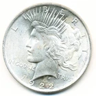 US Coin  Peace Dollar 1922-P.  BU ..........C-50077