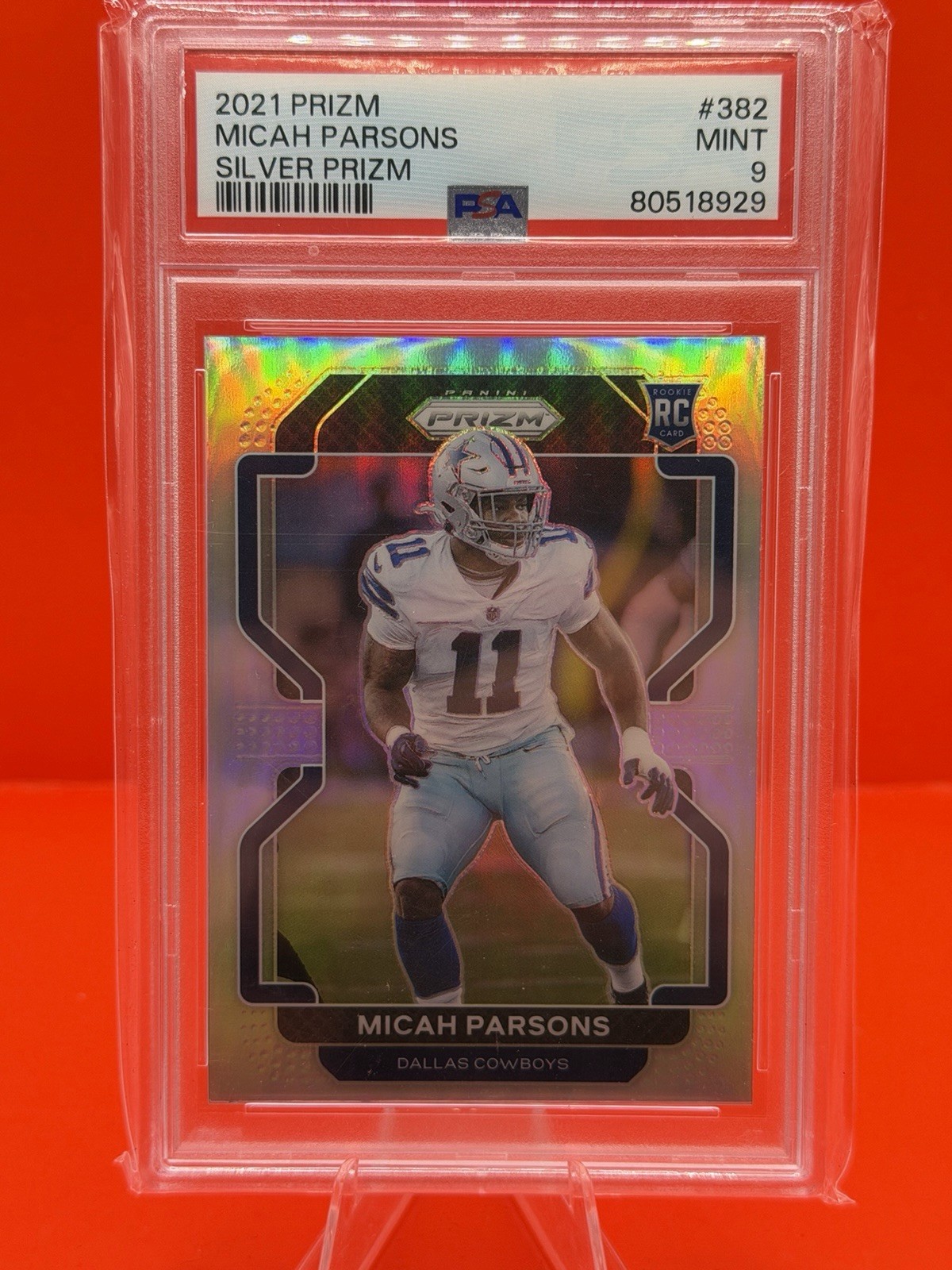 2021 Panini Prizm - Rookie Micah Parsons #382 Silver Prizm (RC) PSA 9