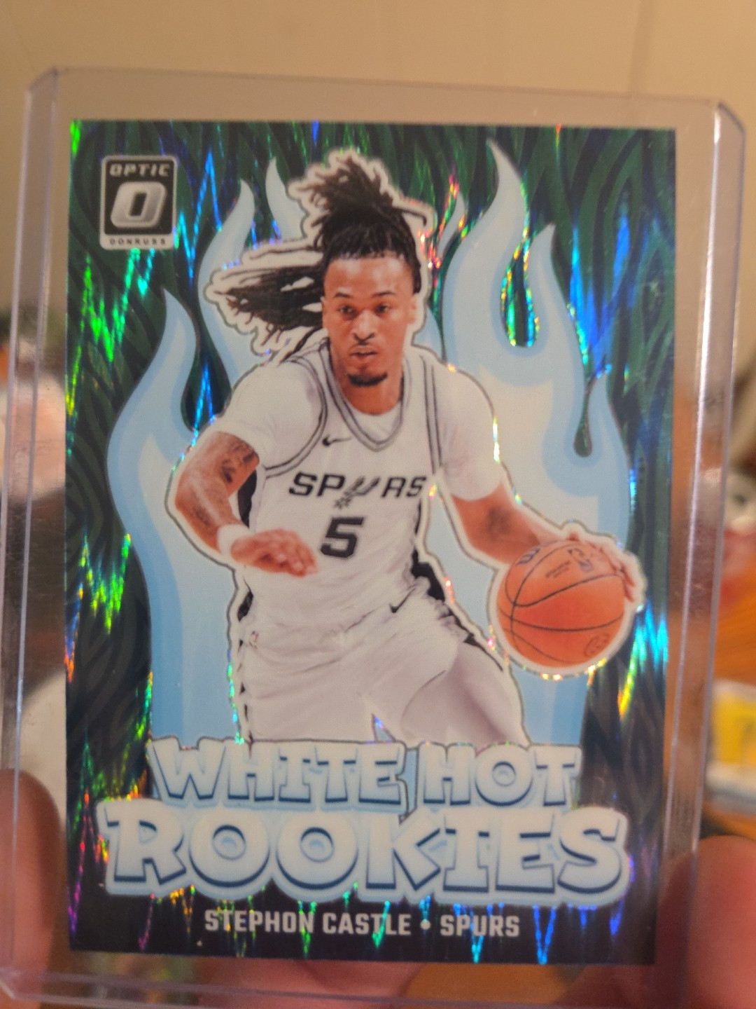 2024-25 Optic Stephon Castle White Hot Rookies Green Shock /149